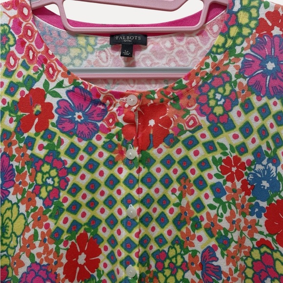 Talbots Multi-Color Floral Button Front Cardigan - Picture 1 of 10